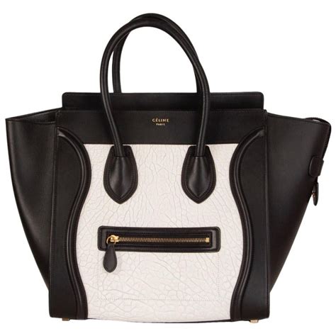 celine frame bag black white|Celine denim tote.